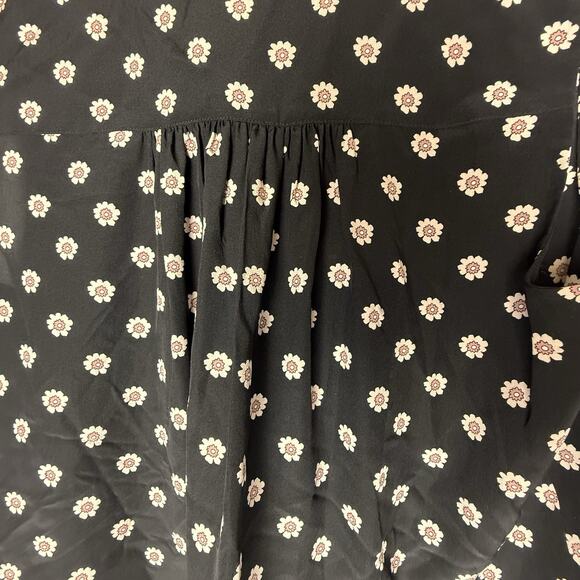 Kate Spade Live Colorfully Silk Sleeveless Floral Blouse Micro Pleating Top‎ M - Picture 7 of 7